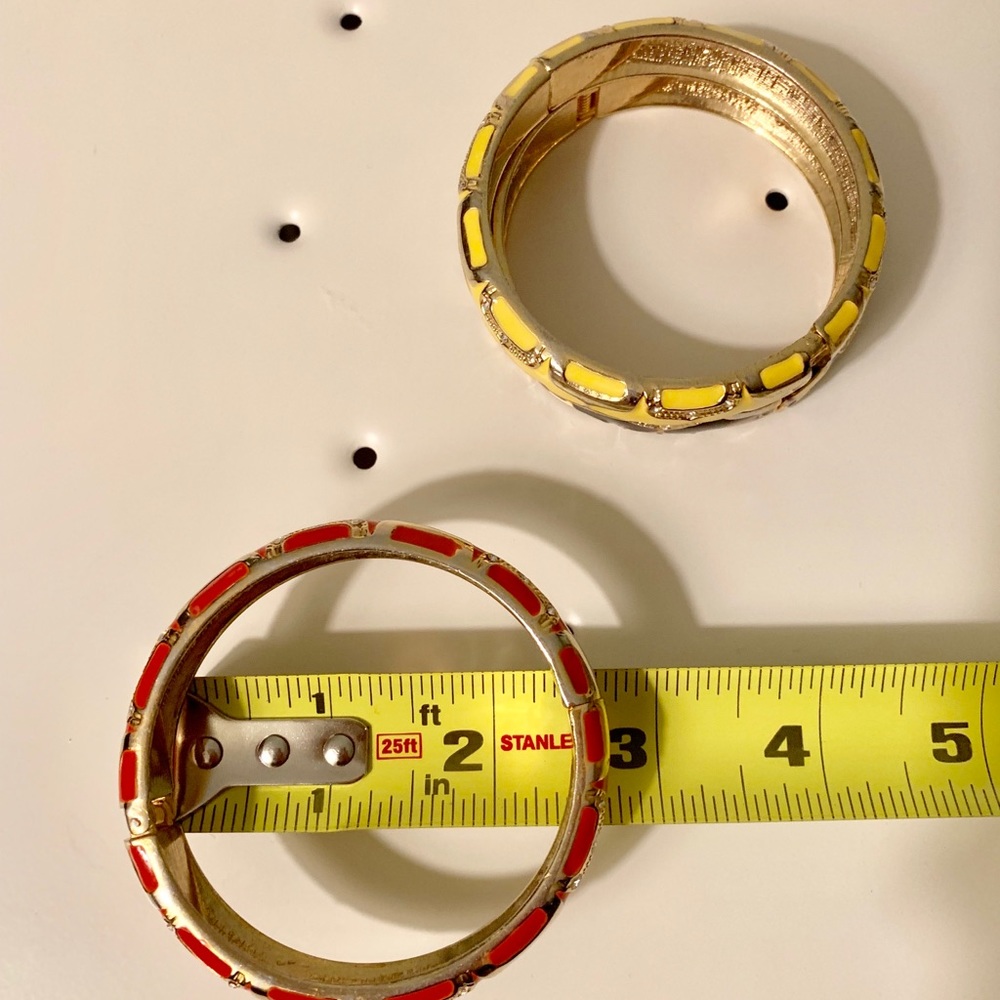 Three Stackable Diamond Studded Hinged Bangles - image 5